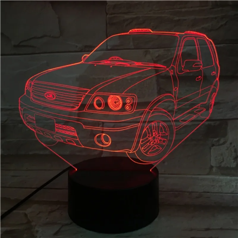VCity Новинка Luminaria ночник джип автомобиль внедорожный автомобиль 3D иллюзия Лампа светодиодный подарок для детей спальня Deocr освещение