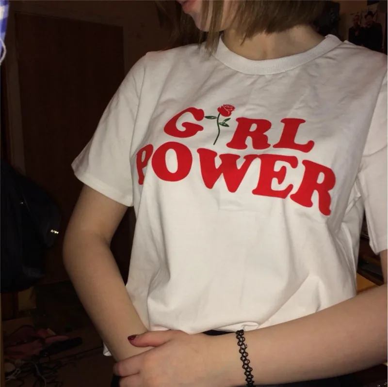 Футболка YEMUSEED Girl Power женская футболка унисекс хлопковая одежда WMT323 | Женская