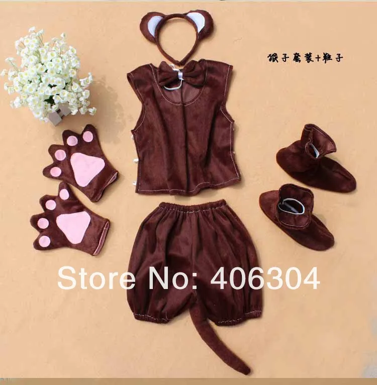 Детский костюм обезьяны для Хэллоуина вечеринки косплея мальчика девочки