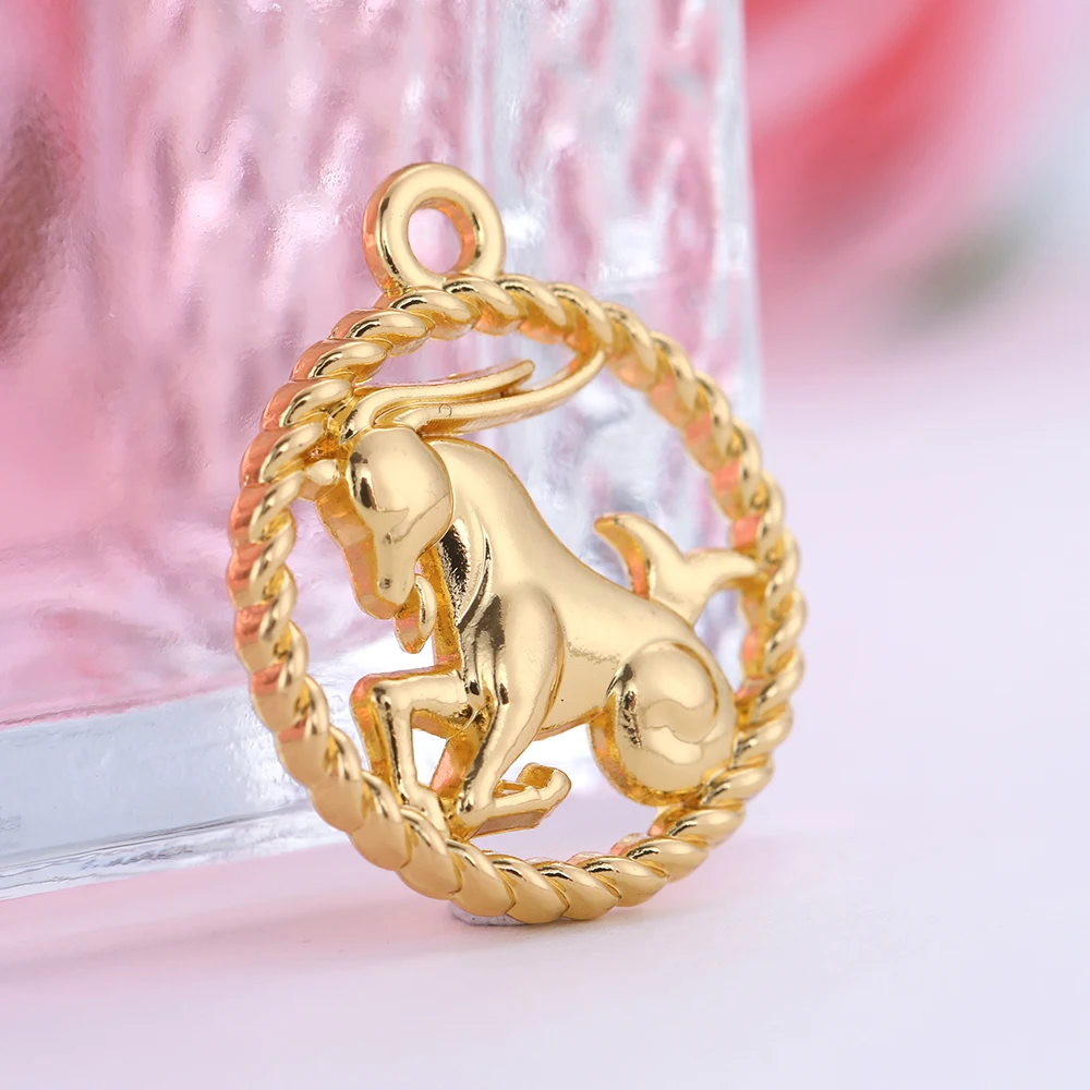Моя форма 12 созвездий амулеты Астрология золотой круглый кулон Gemini Leo Scorpio Virgo