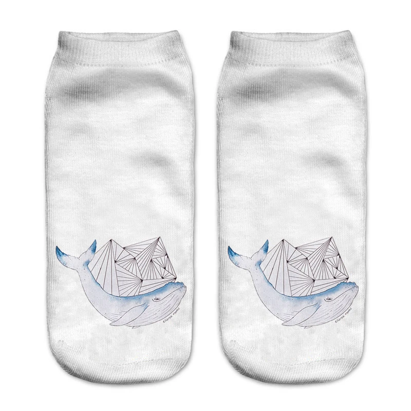 New3D Print Cat Socks Pusheen Giraffe avocado Flag fish Women Socks Cute Ankle Sock Multiple Cartoons Casual Type Teenager socks images - 6