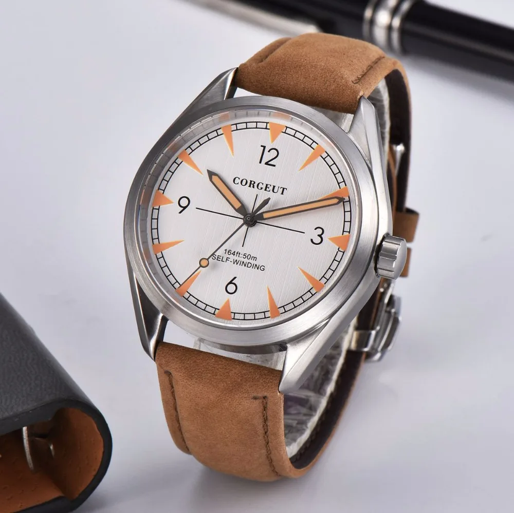Военные Спортивные corgeut мужские наручные часы с сапфировым стеклом Топ бренд