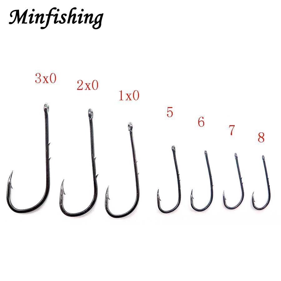 Minfishing 100 шт./лот рыболовный крючок черный никель baithhold рыболовные крючки из высокоуглеродистой стали морской крючок