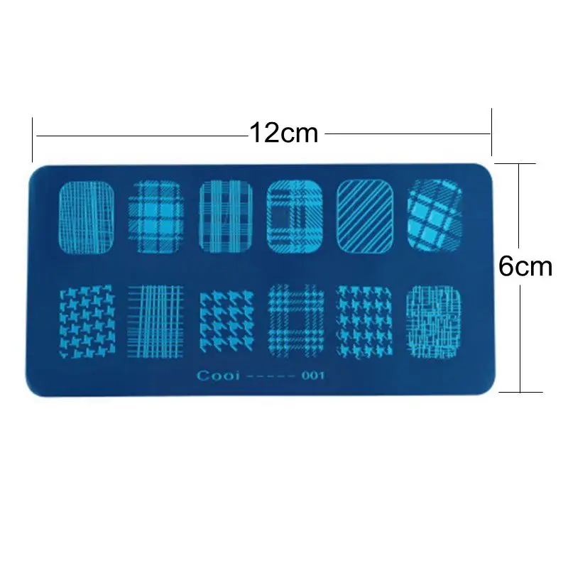 1 шт. Новый ногтей штамповки пластин Геометрическая сетка волна трафарет для