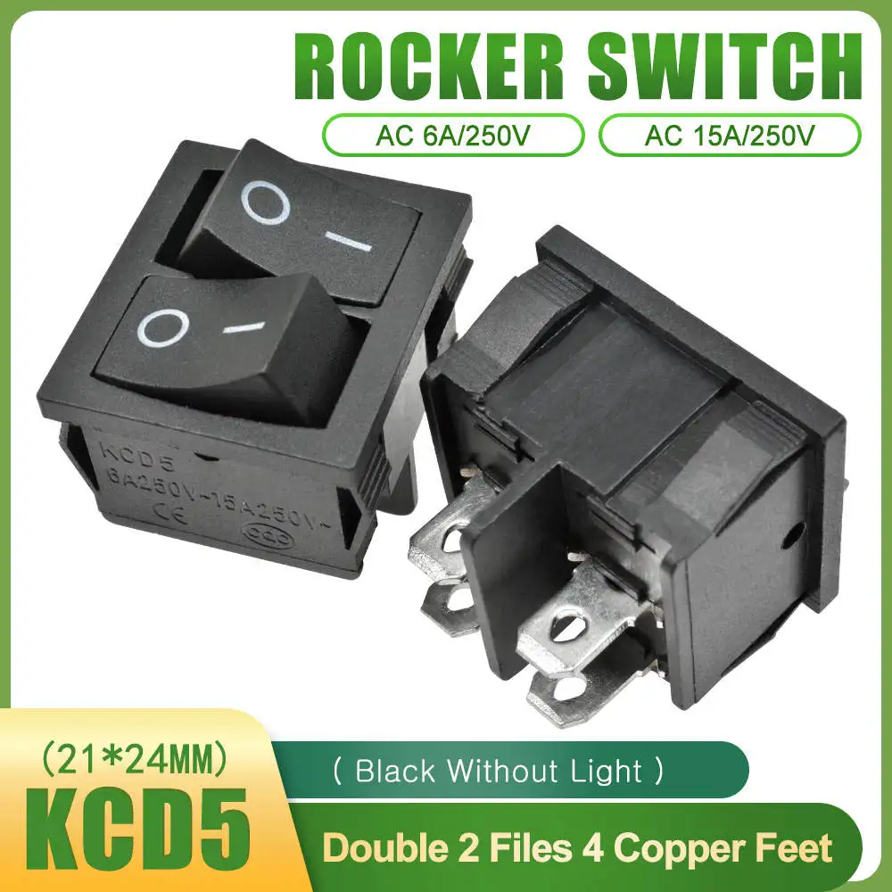 ON-OFF 4 Pin 5 шт. KCD5 защелкивающийся клавишный переключатель 4 Pin 6 Pin ВКЛ-ВЫКЛ-вкл 2 позиции 3 положения 6A 250 В лодка Кнопка питания переключатель с светом - Цвет: ON-OFF 4 Pin
