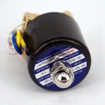 DC12V N/C 2 Way 1/" BSP газовая вода пневматический Электрический электромагнитный клапан масло 2W-025-08 провод свинцового типа