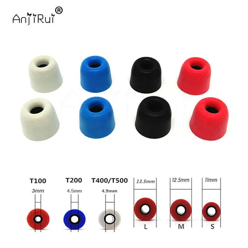 

8 pcs/4 pair Memory foam tips Ear Pads 4.9mm insulation foam tips T400 for in-ear earphone headset earphones enhanced bass