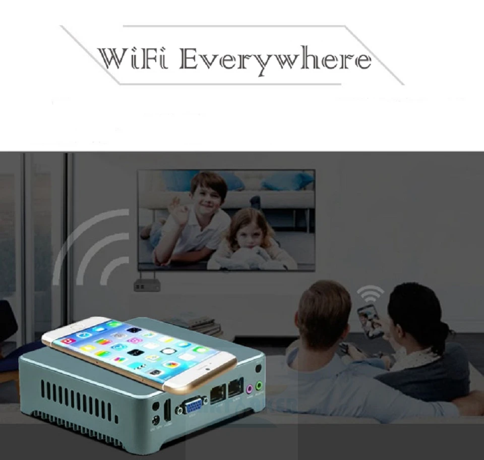 Причастником Мини ПК 2 Lan Barebone Мини ПК Nuc неттоп настольный компьютер с OEM i3 4005u i5 4200u процессор