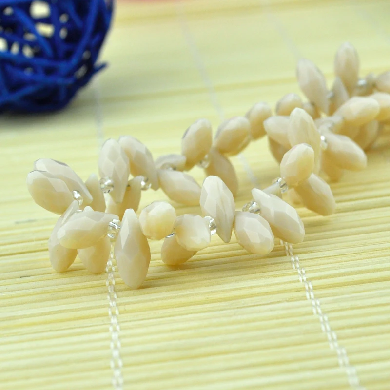 

Get Cheap Crystal Pendant 500pcs 6x12mm Beige Tear Shape Pendant Charm Loose Glass Beads Fit Jewelry DIY
