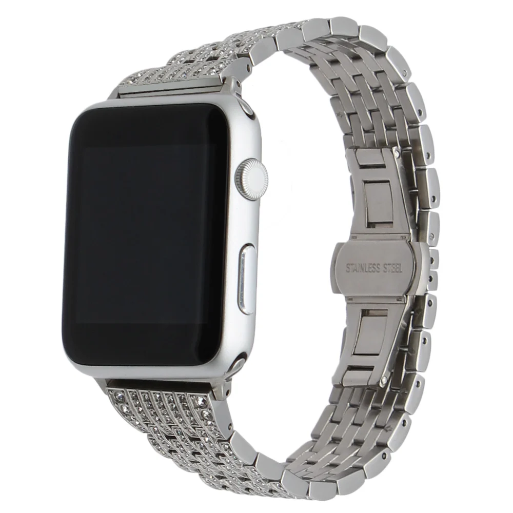 Стразы бриллиантовый ремешок для iWatch Apple Watch 38 мм 40 42 44 серия 4 3 2 1 браслет из
