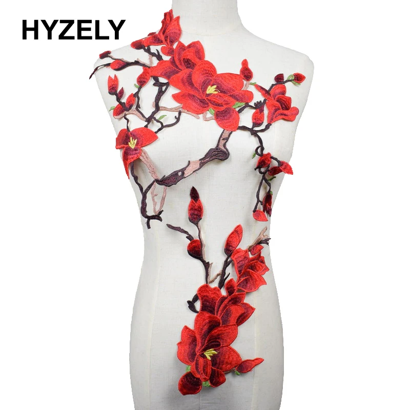 1 комплект цветок сливы аппликация одежда вышивка патч кружевная ткань нашивка