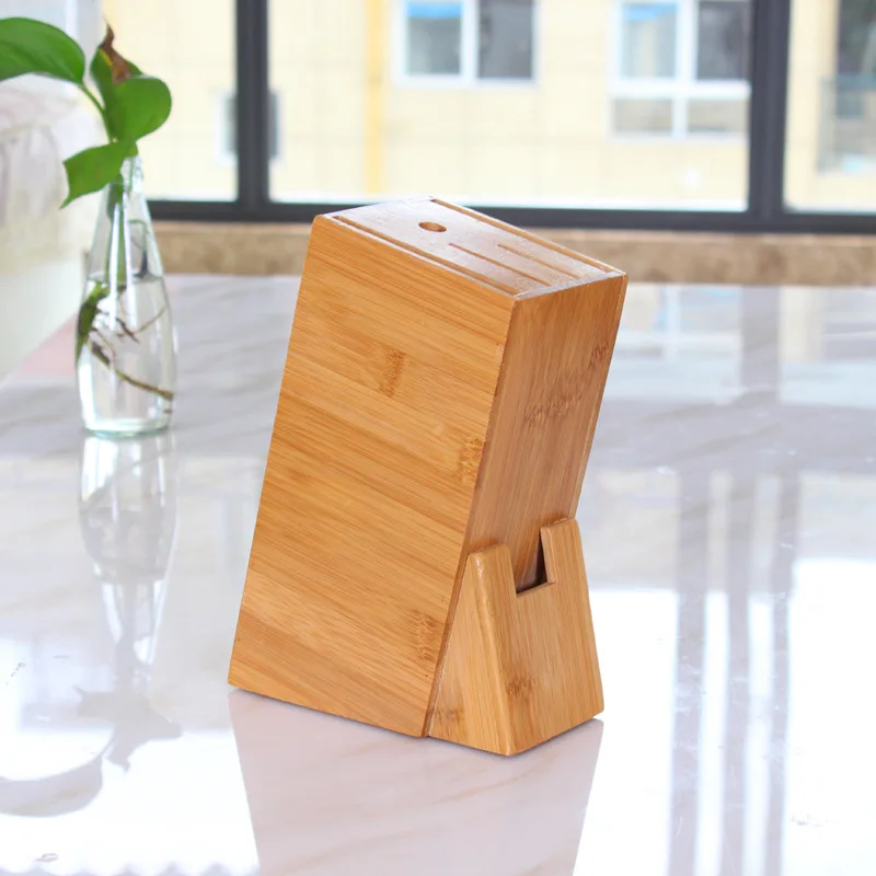 Multifunctional Holes Bamboo Knife Rack Creative Storage Tool Wood Kitchen Holder Stand Block Supplies | Дом и сад