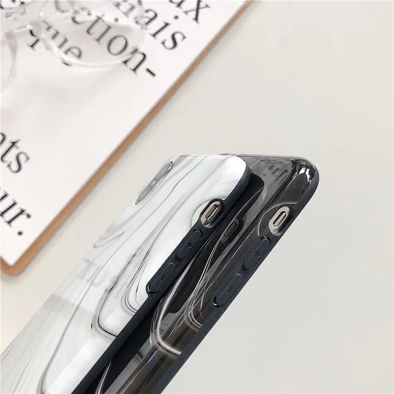 Художественный волнистый мраморный чехол для iPhone X XS Coque XR Max 8 7 6 S Plus Мягкий ТПУ