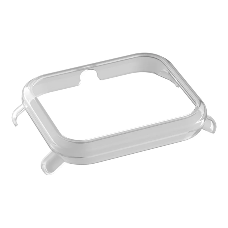 Transparent Mijobs чехол для Xiaomi Huami Amazfit Bip BIT Band Браслет умные часы аксессуары Рамка PC протектор Силиконовый ремешок - Цвет: Transparent