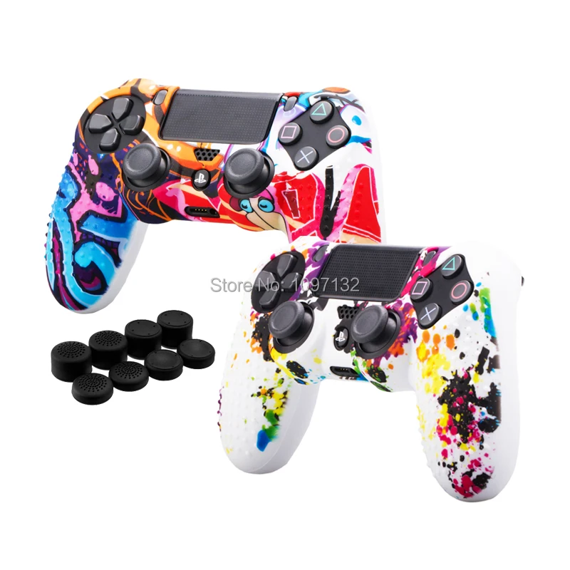 10 в 1 для Sony Dualshock PS4 DS4 Slim Pro контроллер силиконовый чехол Защитная кожа + колпачки