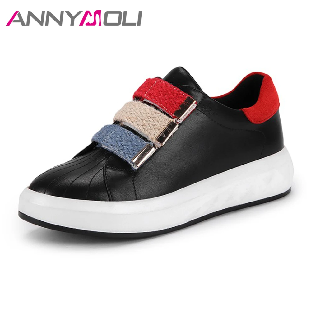 Кроссовки ANNYMOLI женские на платформе криперы круглый носок школьная обувь цвет