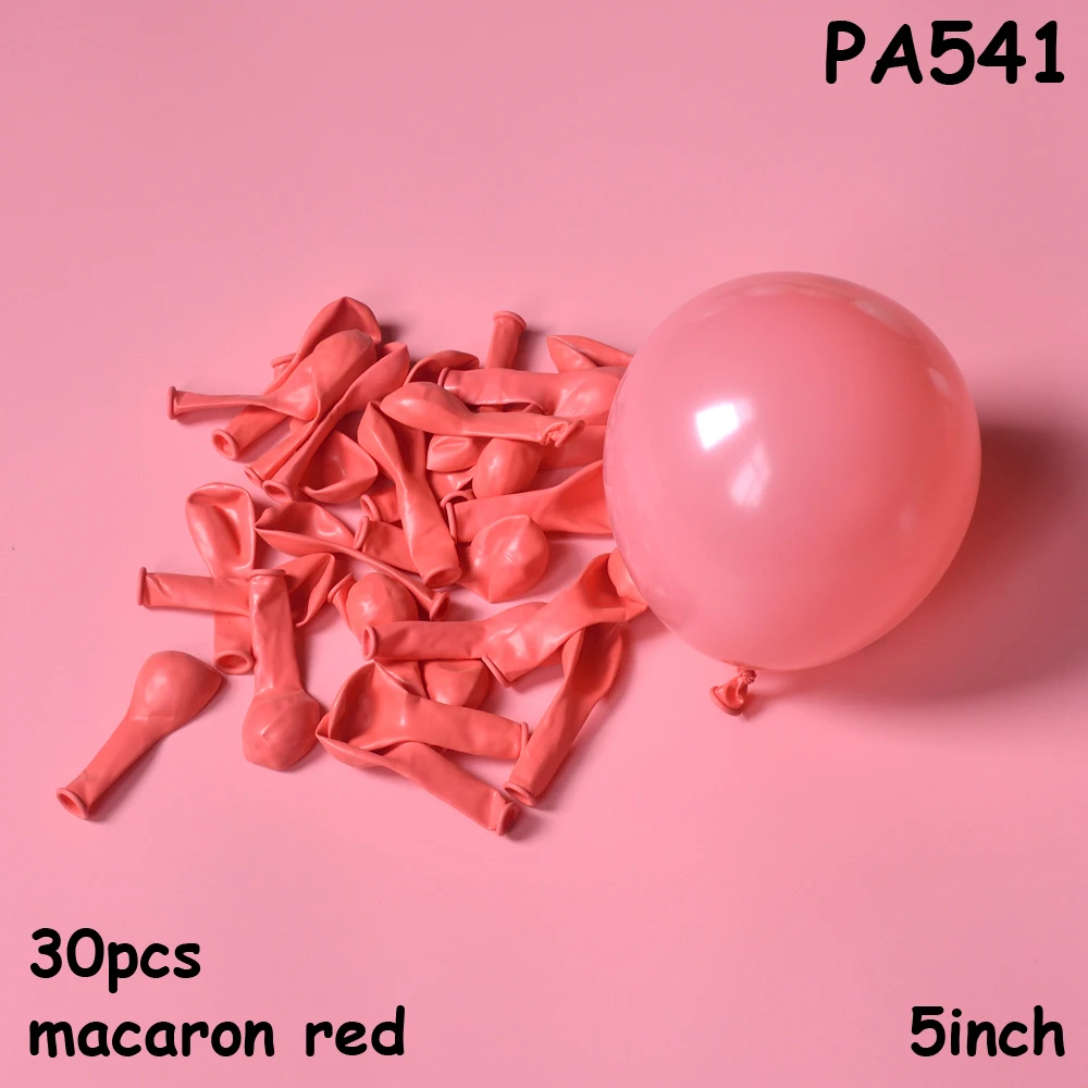 PA541 macaron red 30 шт Мини Пастельные латексные шары " Ассорти Макарон конфетных цветов вечерние шары для свадьбы Дети День рождения Декор шар в форме арки - Цвет: PA541 macaron red