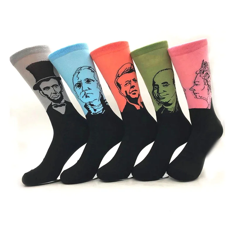 Персонажи стиль носки портрет Винтаж Ван Гог для женщин мужчин хлопок спандекс