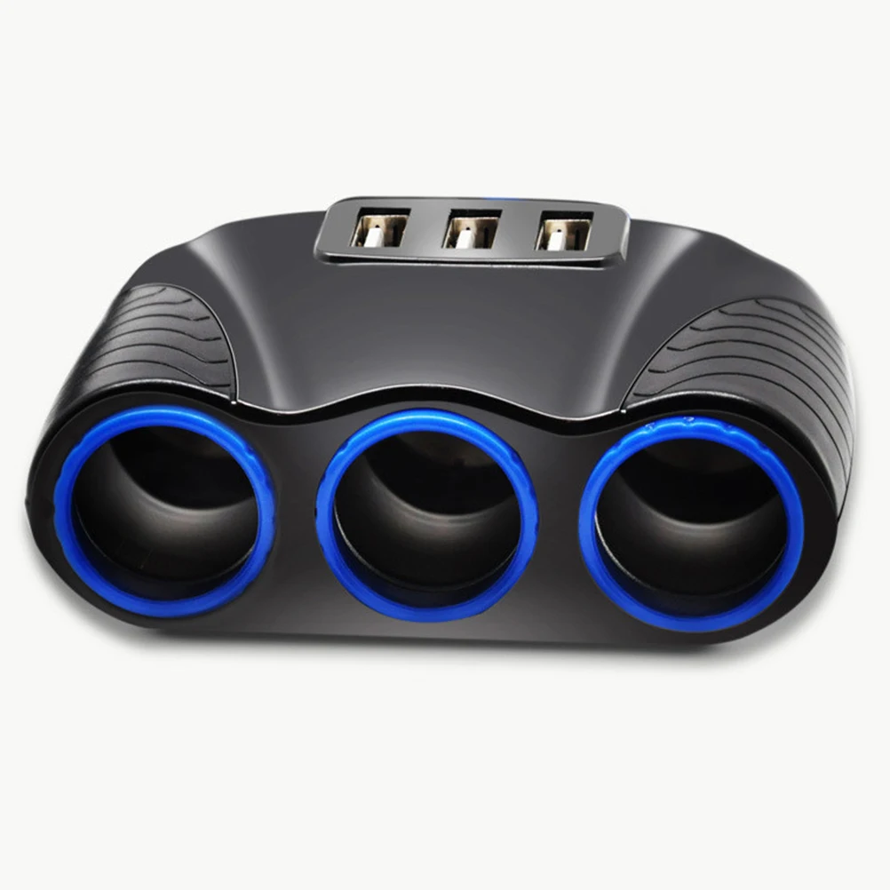 3USB порт 3.1A 3 полосная Синяя светодиодная розетка для автомобильного