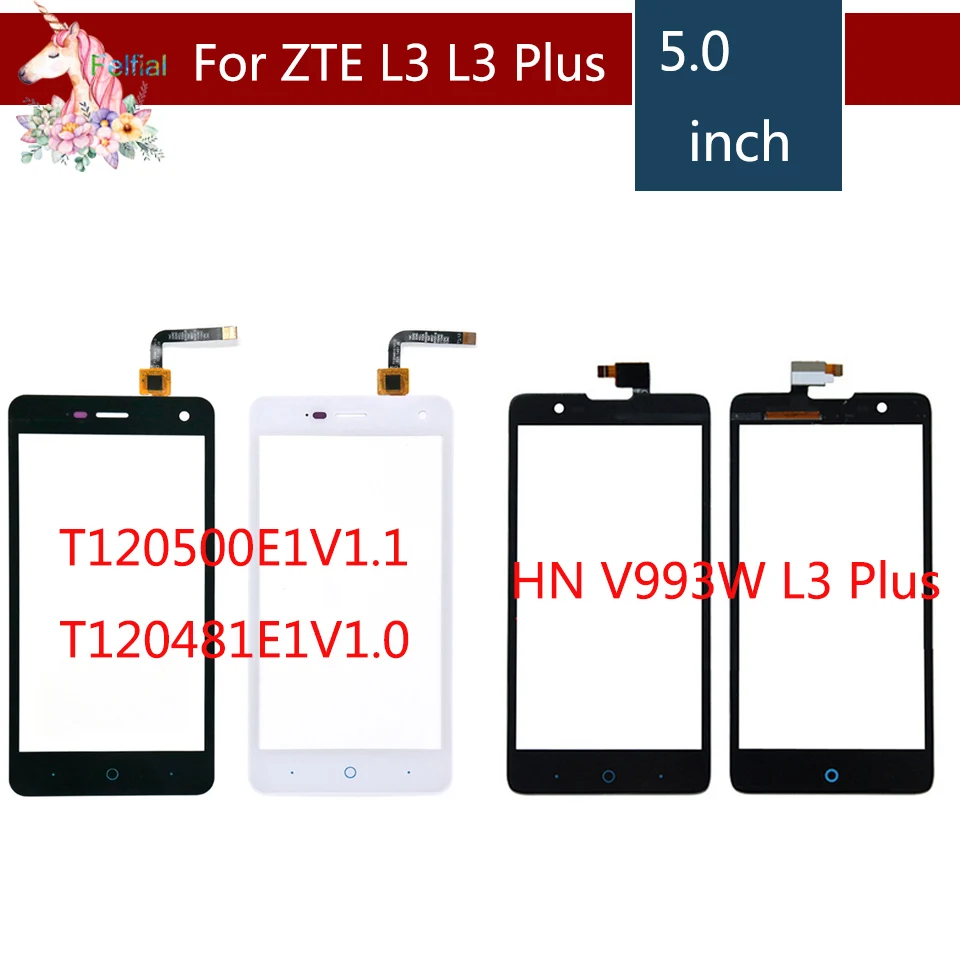 Сенсорный экран для ZTE Blade L3 T120500E1V1.1 T120481E1V1.0 HN V993W Plus дигитайзер сенсор внешнее