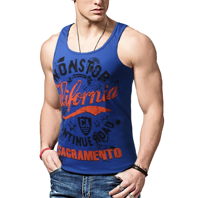 Майка мужская хлопковая без рукавов с V-образным вырезом