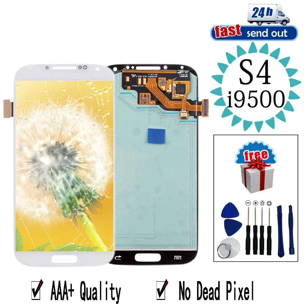 Жк дисплей для SAMSUNG Galaxy S4 жк i9500 i9505 сенсорный экран протестированный дигитайзер