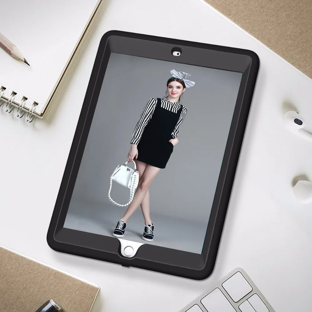 Для нового iPad 9," чехол, ударопрочный амортизирующий с двойным слоем, силиконовые+ Жесткий ПК Бампер Защитный чехол A1822/A1823