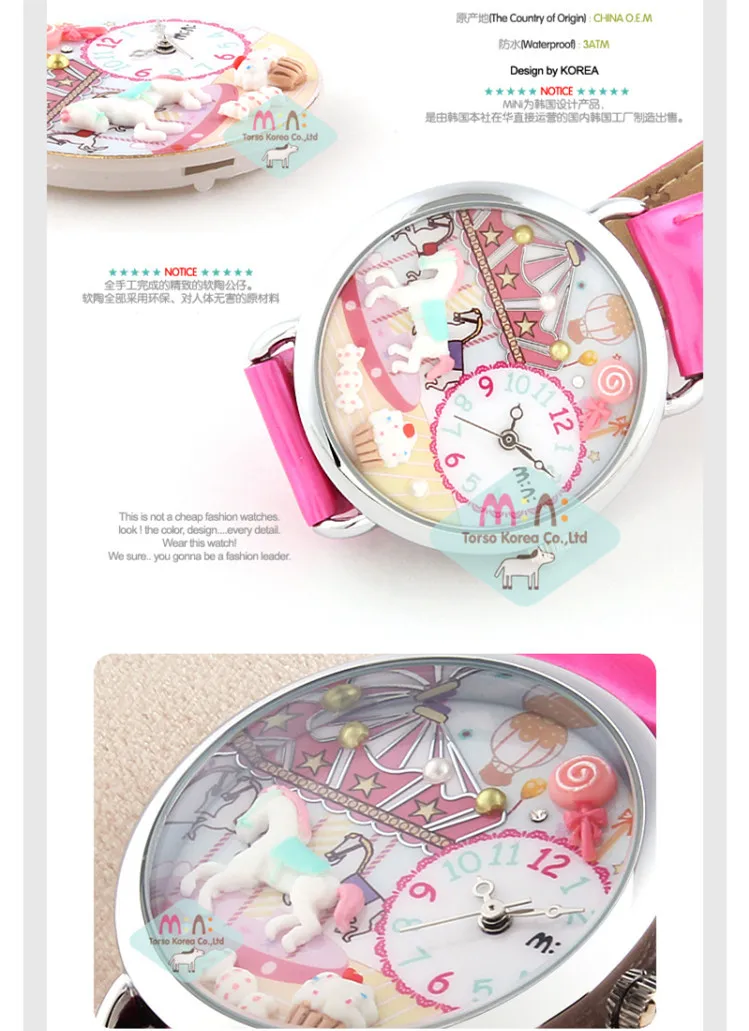 Романтичные кварцевые часы для девочек с розовым кожаным ремешком оригинальные