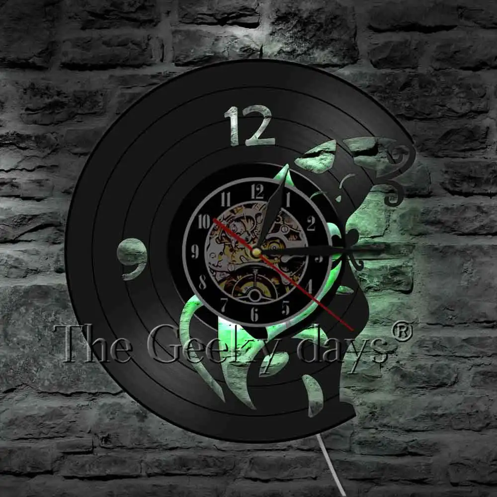 Декоративные настенные часы с изображением кошки эксклюзивные виниловой