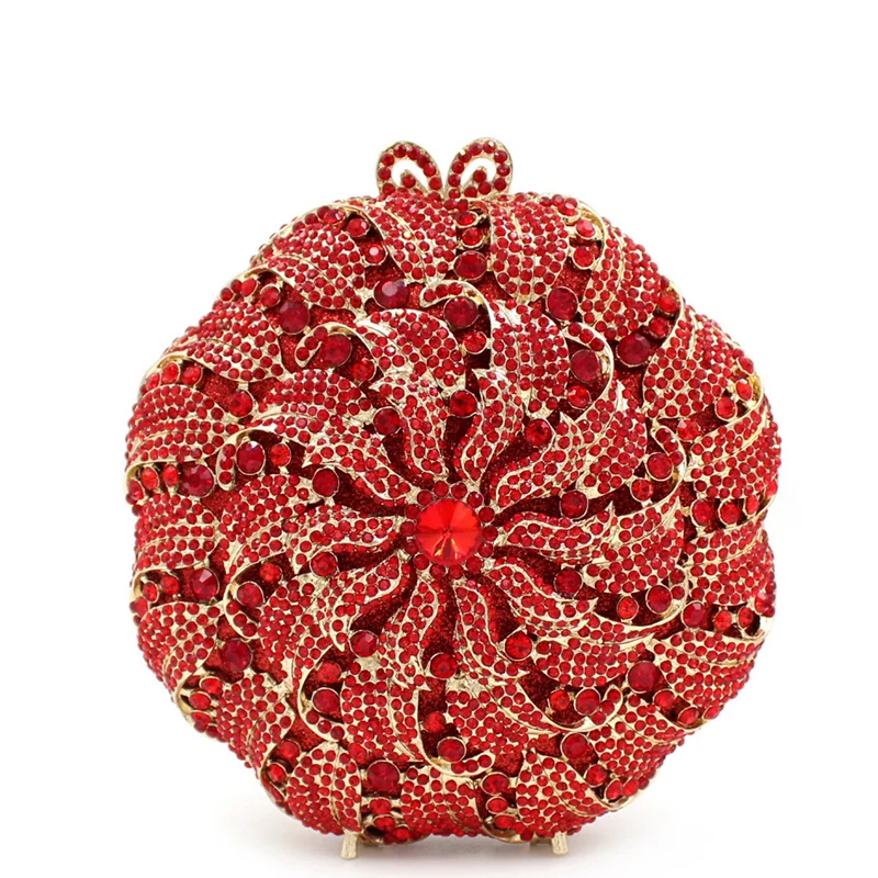 

XIYUAN pink/red yellow Colorful Crystal Purse Evening Clutch Bag Women Metal Box Minaudiere Wedding Party Dinner Diamond Handbag