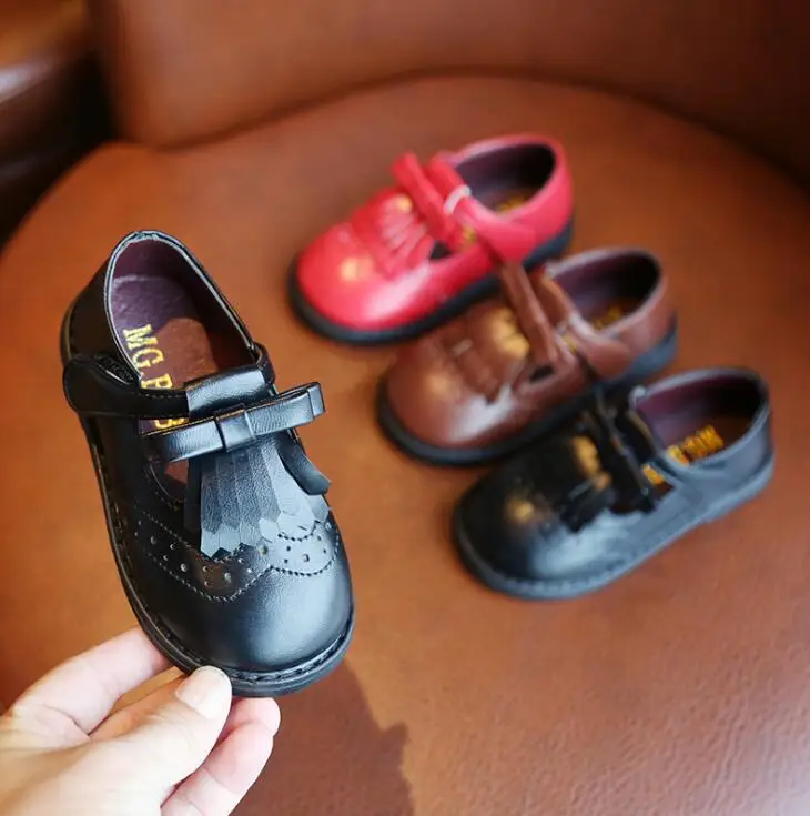 New 2020 Spring Autumn Kids Leather Shoes Tassel Bowtie Baby Toddler Girl Brogue Girls Oxford Size 21-30 | Детская одежда и обувь