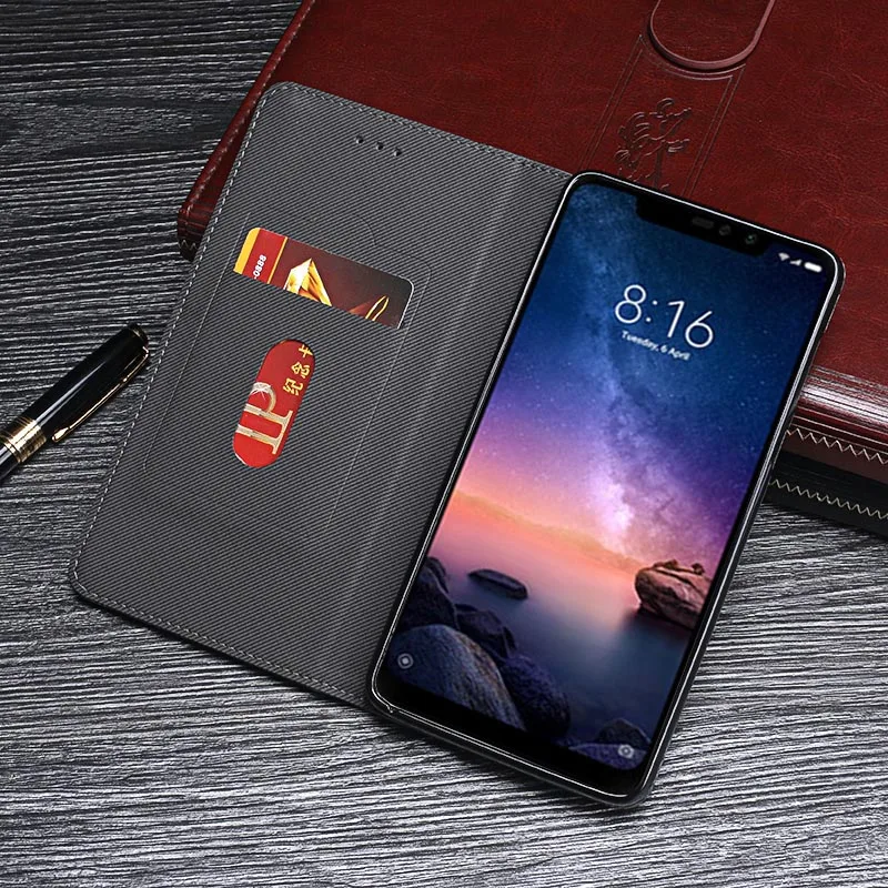 Xiaomi Redmi Note 6 Pro чехол Роскошный кожаный флип для Note6 Чехол телефона Ретро Задняя