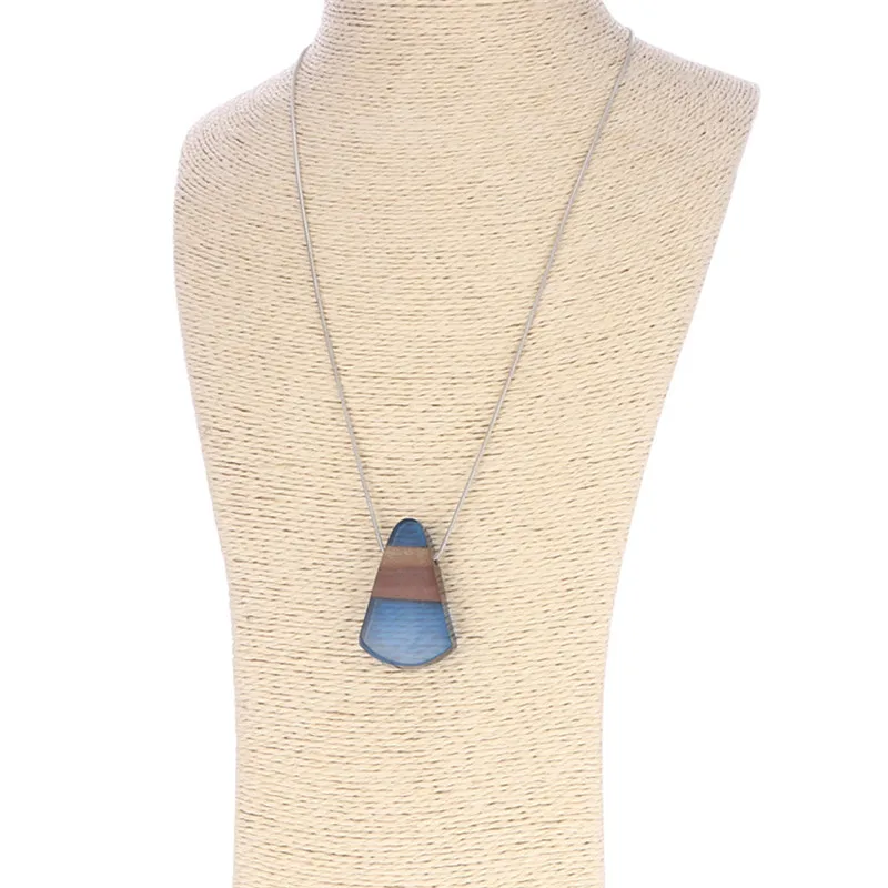 Danze Fashion Women Jewelry Long Snake Chain Choker Necklace Vintage Handmade Wood Resin Necklaces &amp Pendants Maxi Colar | Украшения и