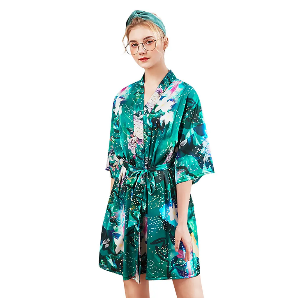 Женское ночное платье с принтом ночная рубашка ремнем для вечеринок | Женская