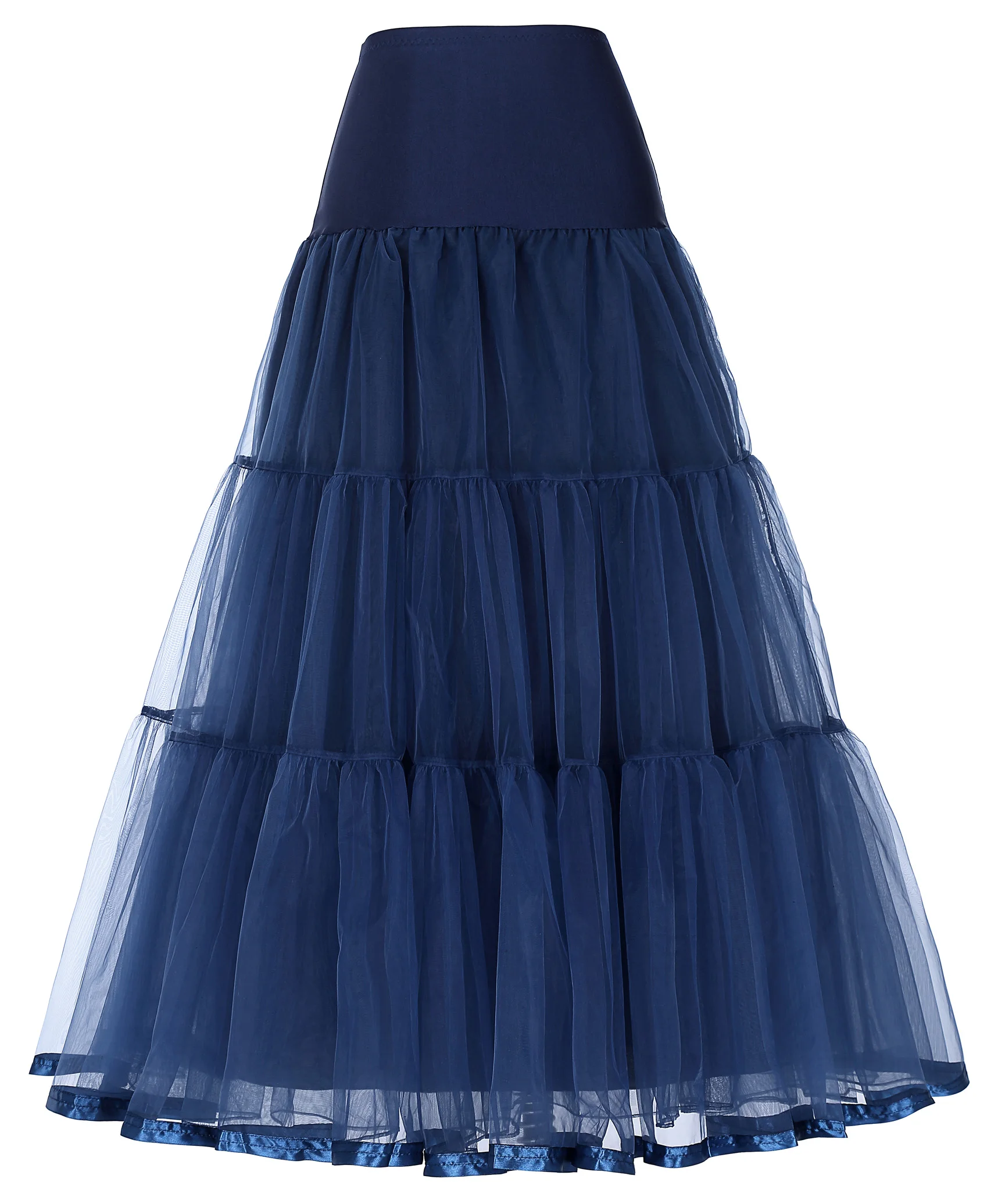 Navy Blue GK, винтажные юбки, женские, Ретро стиль, сплошной цвет, плиссированные, гофрированные, Декор, эластичная, высокая талия, юбка кринолин, Нижняя юбка, женское нижнее белье - Цвет: Navy Blue