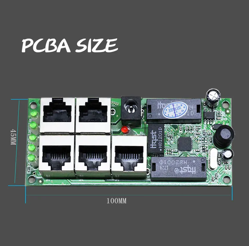 Мини PCBA Размер 5-разъемное зарядное usb-устройство 10/100 Мбит/с RJ45 порты ethernet модуль коммутатора прямые продажи быстрой коммутации Модуль платы блока программного управления