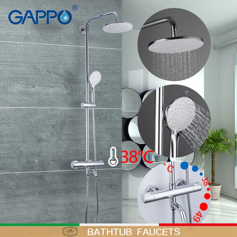 

GAPPO Shower faucets thermostatic shower faucet bathroom mixer rainfall shower set thermostat faucet waterfall mixer tap