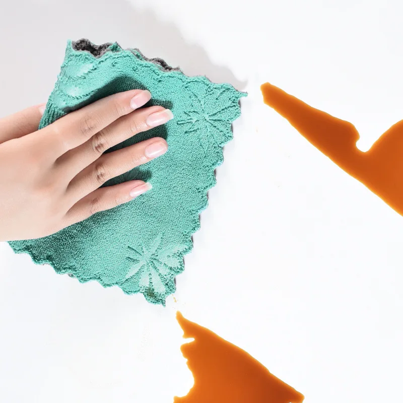 Двусторонняя супервпитывающая ткань из микрофибры в виде кленового листа