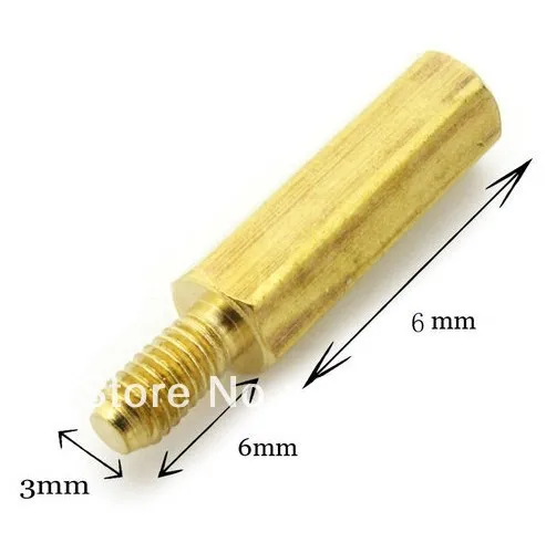 

10pcs M3x 14+6mm Brass Hexagonal Threaded Spacers Hexagon Copper Post