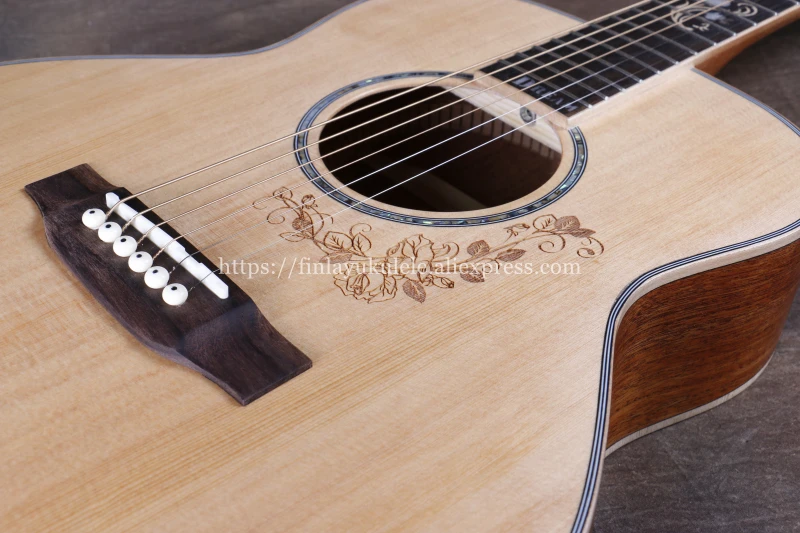 Джокер 38 дюймов gsmini тело твердая гитара с твердой еловой верхней частью/корпус из