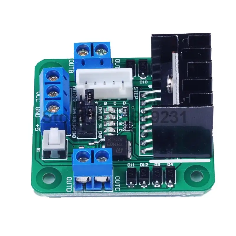Новый двойной H Мост DC шаговый двигатель контроллер платы Модуль L298N для Arduino