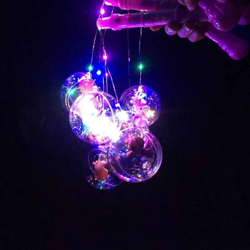Прозрачный шар с волнами портативный со светодиодной вспышкой сияющий воздушный