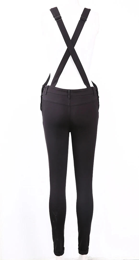 Новинка женский джинсовый комбинезон мешковатый узкие черные брюки с дырками