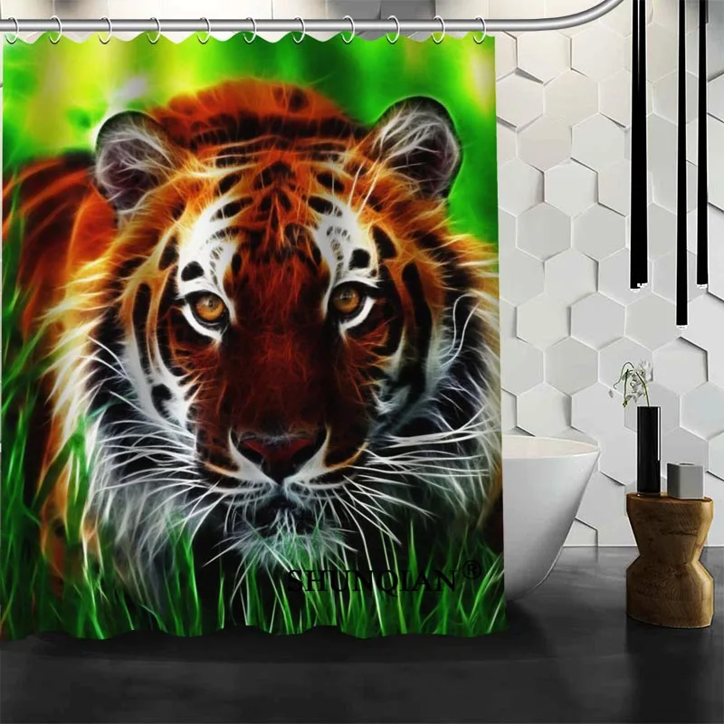 Водонепроницаемая занавеска для ванной s Современная душа с тигром из полиэстера