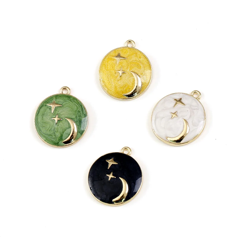 

Drip Oil Stars Pendant Diy Production Handmade Eardrop Jewelry Charms Earrings Material Package Accessories 4pcs