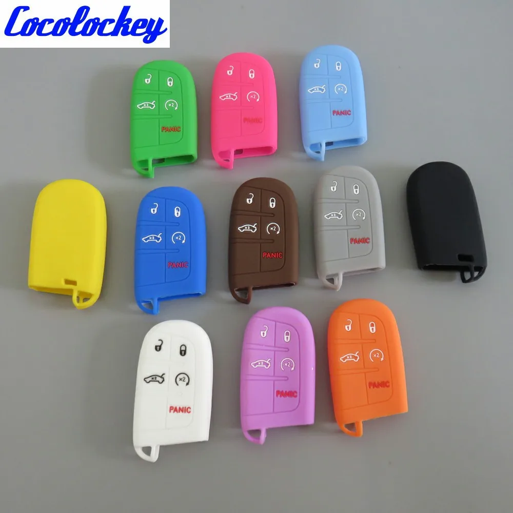 Cocolockey силиконовый чехол ключ для Jeep Cherokee Renegade для Dodge Journey Dart Durango Зарядное устройство для Chrysler 300C случае ключ