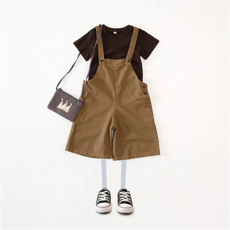 Комплект летней одежды для маленьких девочек Детский спортивный костюм из