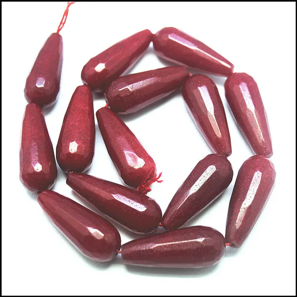 dark red 13 шт. природа полудрагоценный камень струны граненый камень бисер для украшения серьги капли 23x11 мм топ мода аксессуары бусы - Цвет: dark red