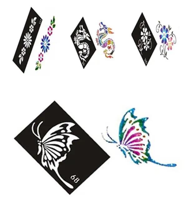 500 листов трафаретов смешанного дизайна для рисования тела набор Временной