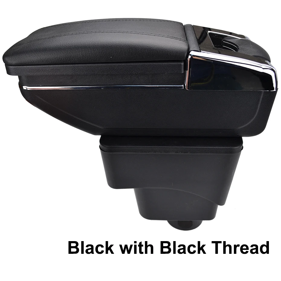 Black thread Центральный центр консоль подлокотник вращающийся для Ford Ecosport 2013- ящик для хранения подлокотник - Название цвета: Black thread